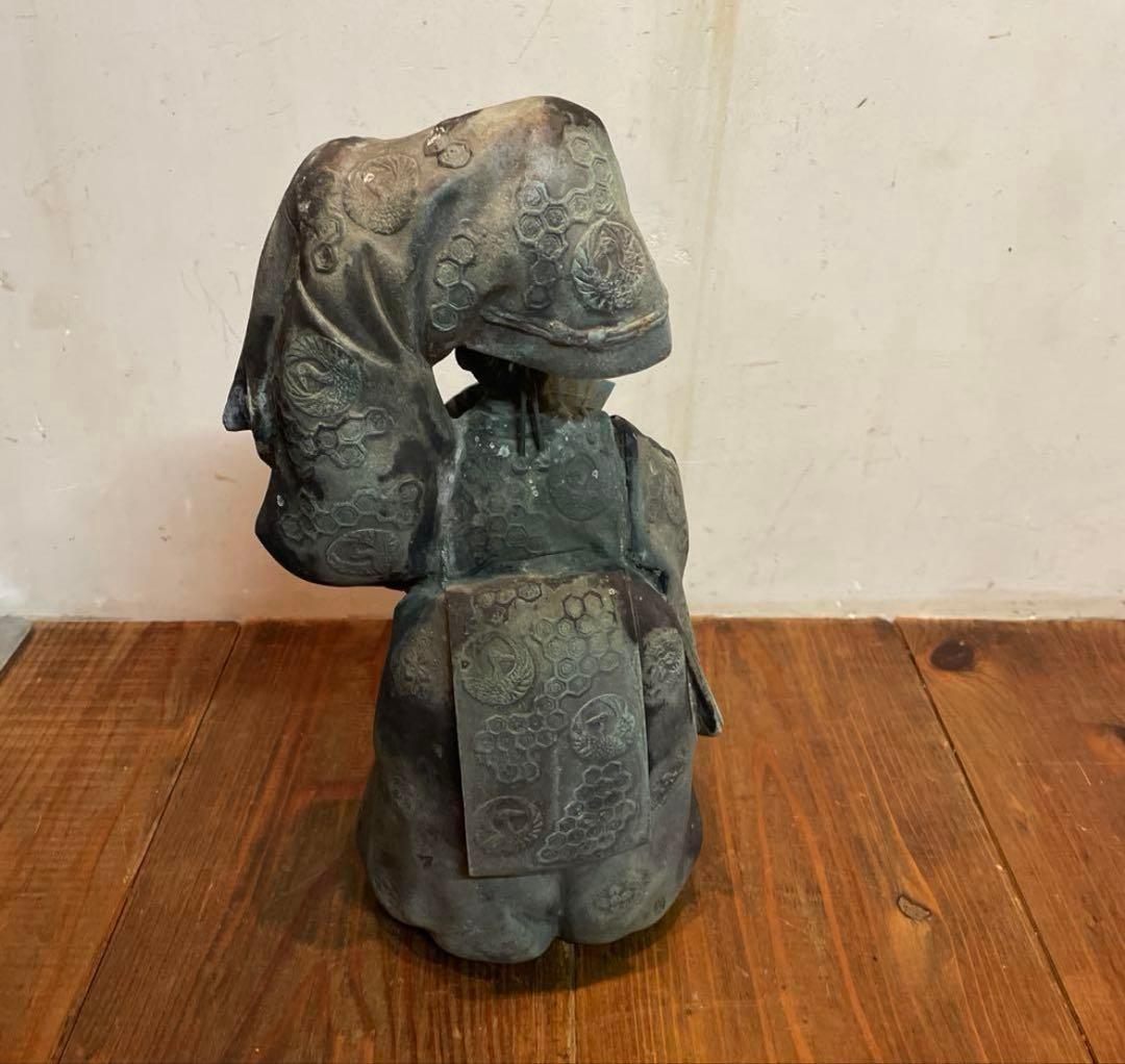 金属製　能楽　翁　置物　オブジェ　年代物　青銅　当時物