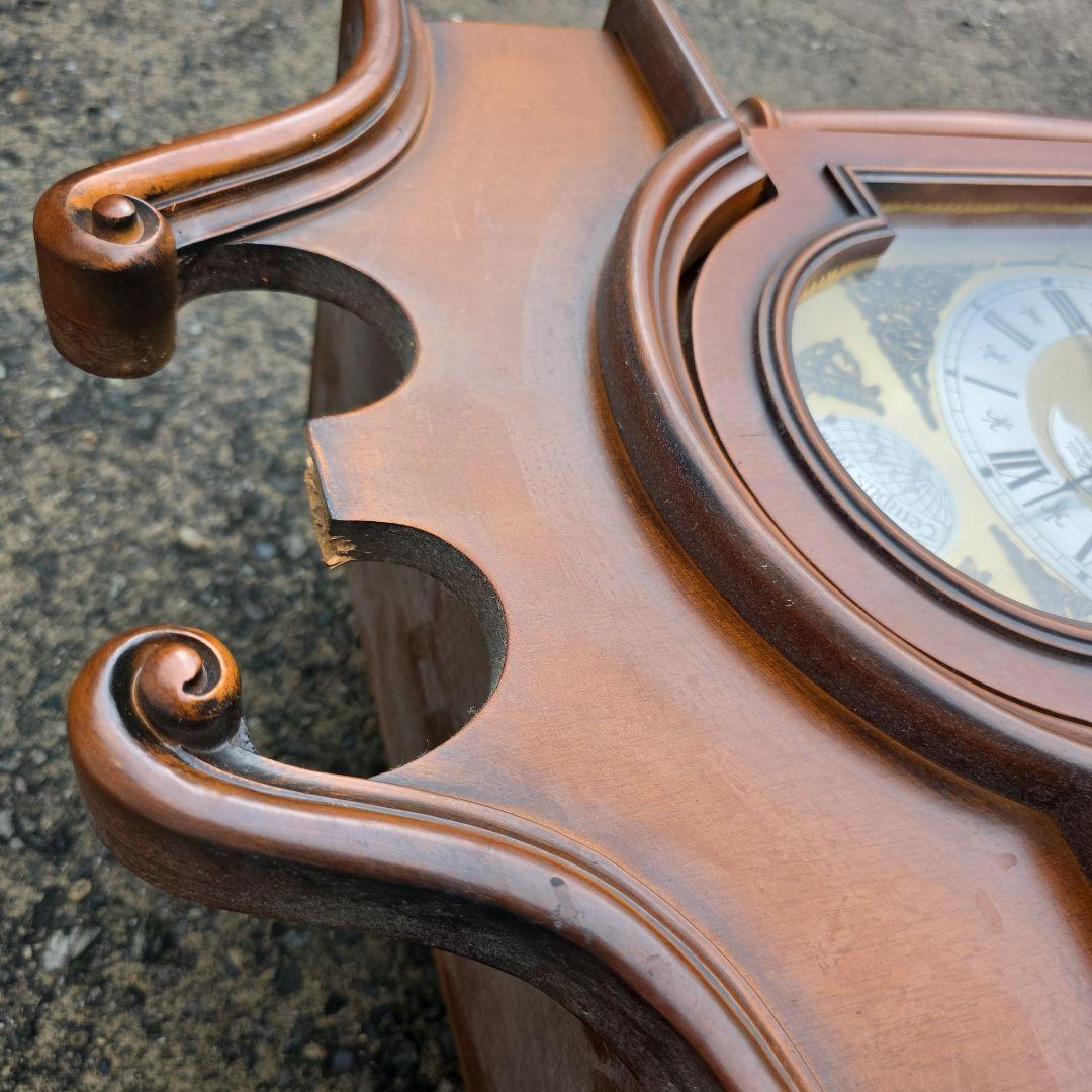 tempus fugit クラシック振り子時計 ブラウン　柱時計