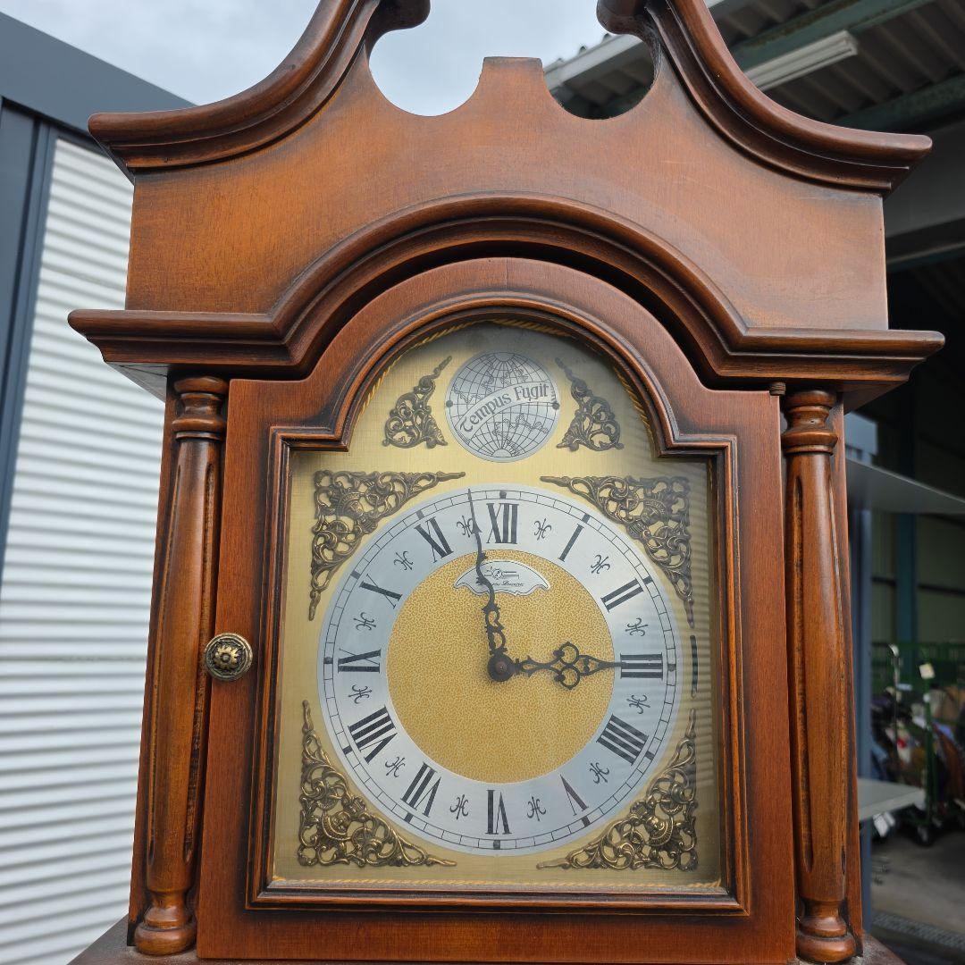 tempus fugit クラシック振り子時計 ブラウン　柱時計