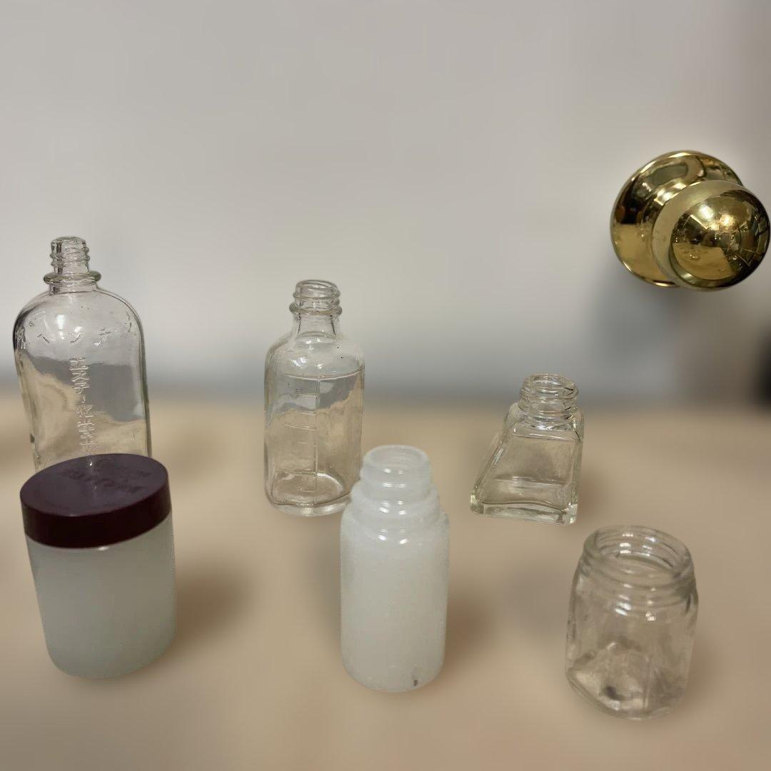 MR-450A 透明ガラス瓶 8個セット　アンティーク　レトロ　コレクション　瓶
