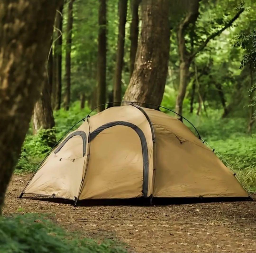カーキ ドーム型キャンプテント