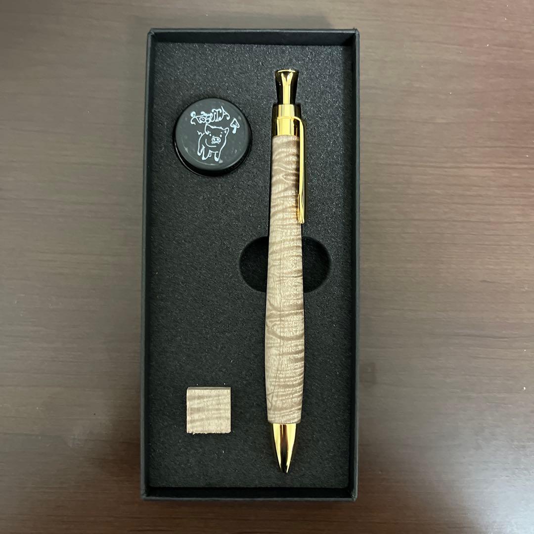 こぶた工房　ジェニュインマホガニー極上杢　ボールペン