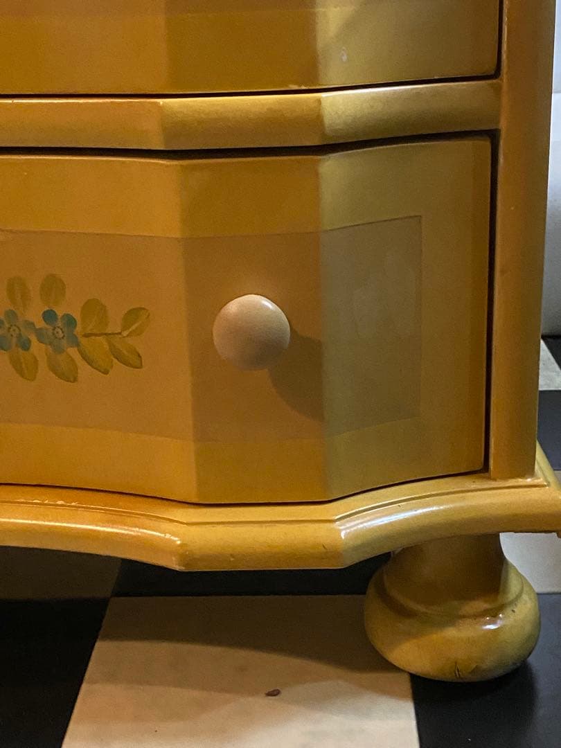 希少 カラー デザイン♦️アンティーク♦️ハンドペイント チェスト♦️縁起◎六角形