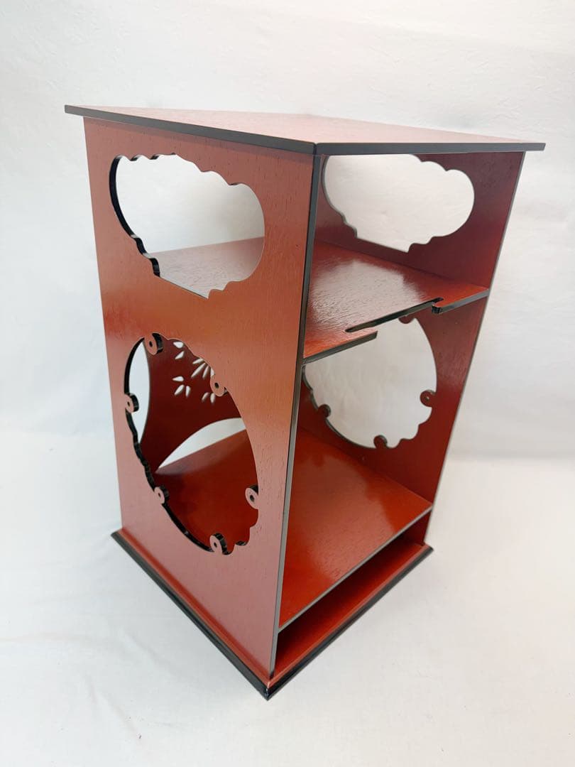 美品 茶道具 雪輪棚 朱塗 一元斎好写 江戸千家 不白流 元箱