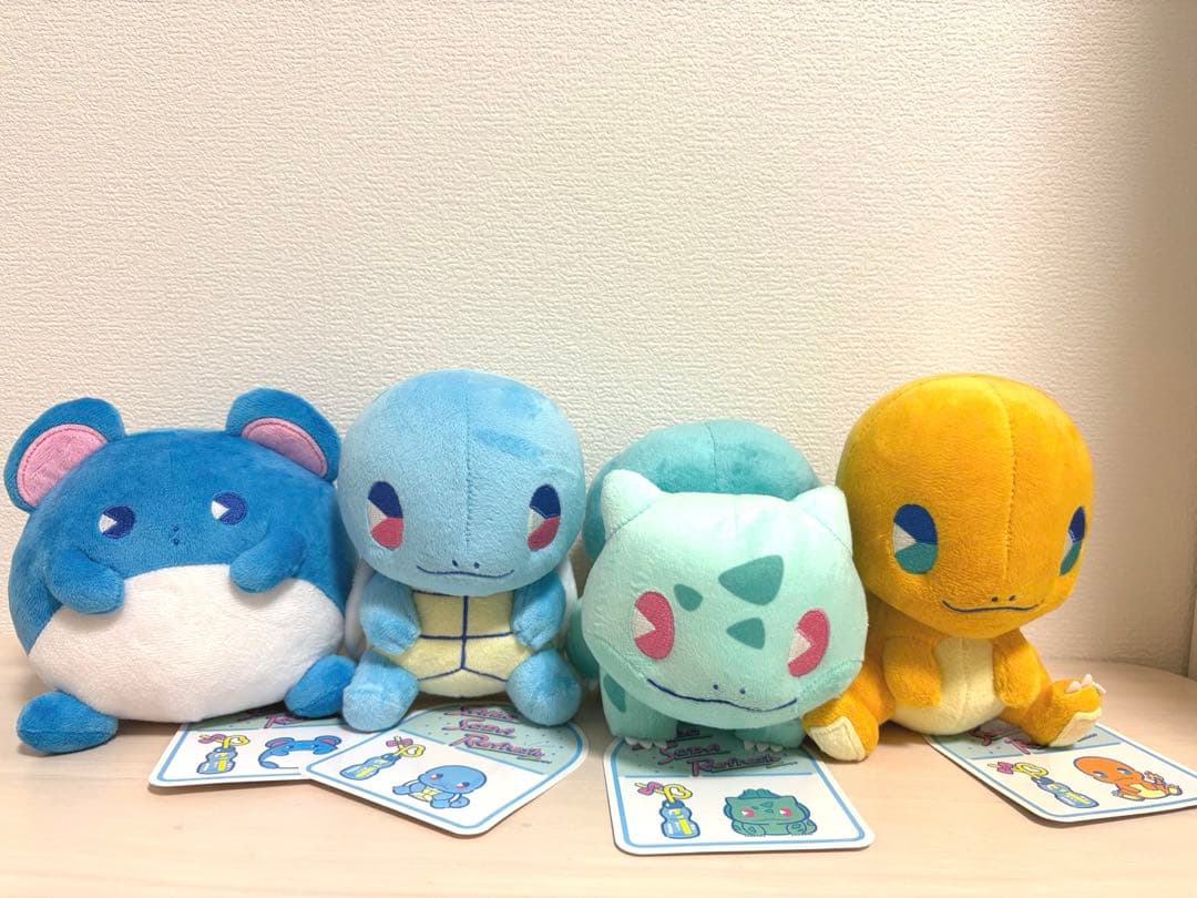 ポケモンセンター　サイコソーダ リフレッシュ　御三家＋マリル　ぬいぐるみ
