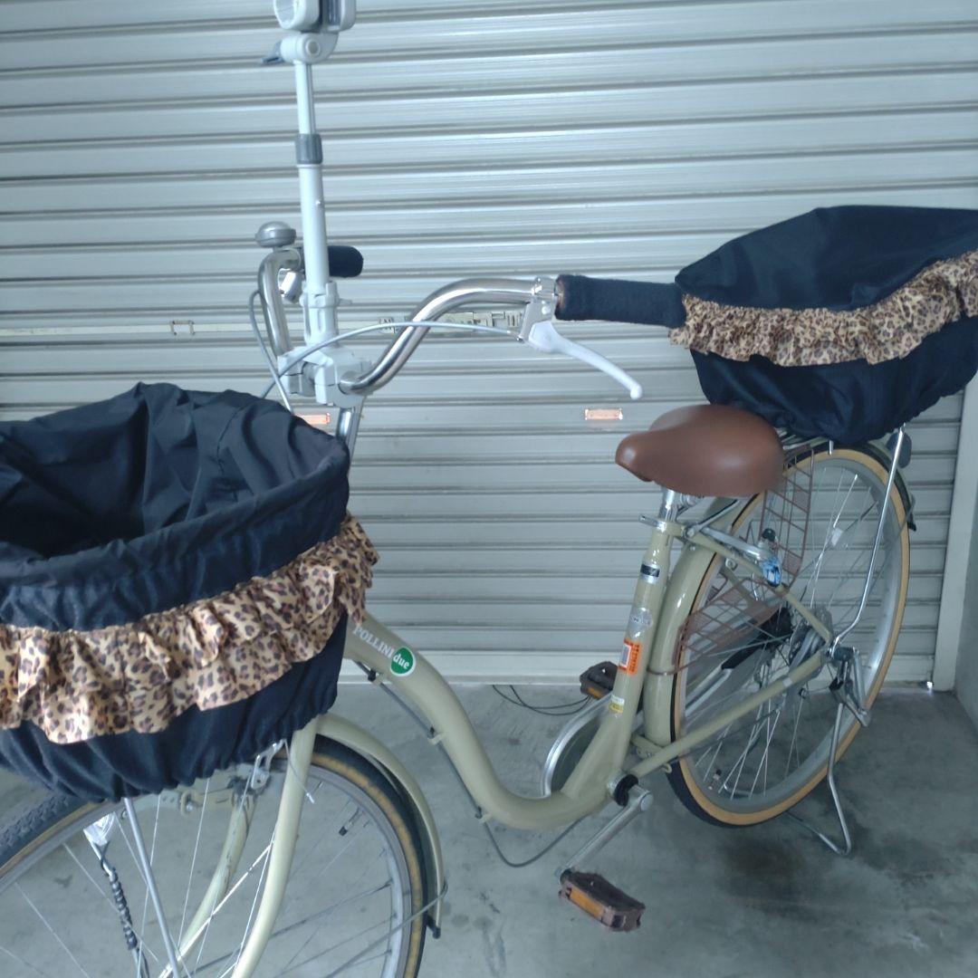 ✨maimi❁¨̮♥レオパードフリルＸブラック　後ろカゴカバー