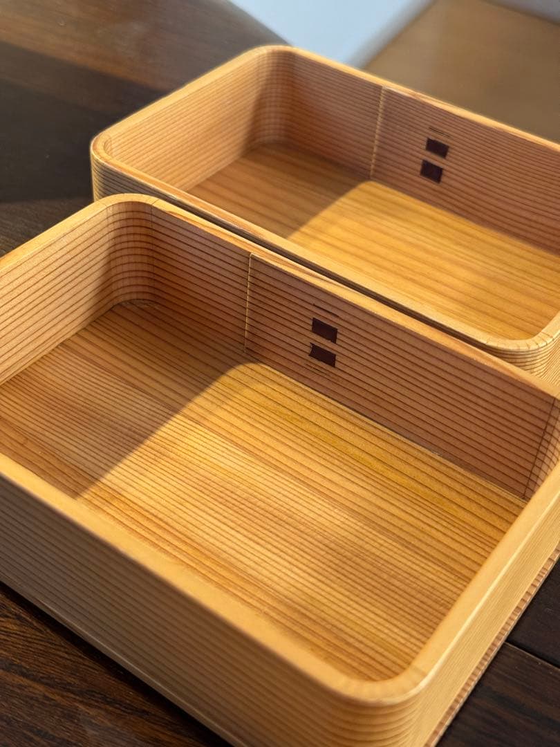 レア　大館工芸社 曲げわっぱ 隅丸二ツ重弁当 工芸品