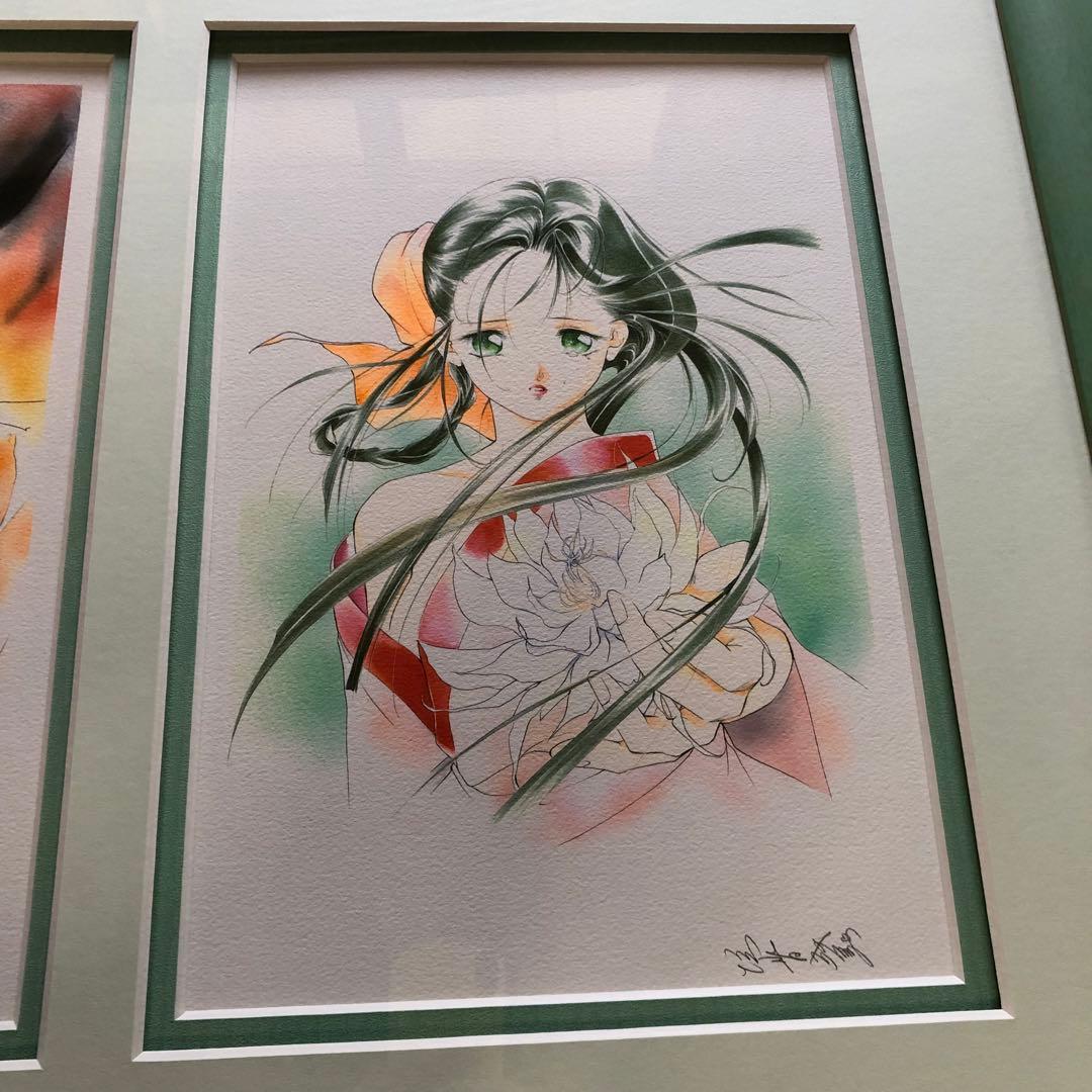 垣野内成美 リトグラフ 灯花〜恋水蓮〜 直筆サイン 限定150枚 アニメ 漫画