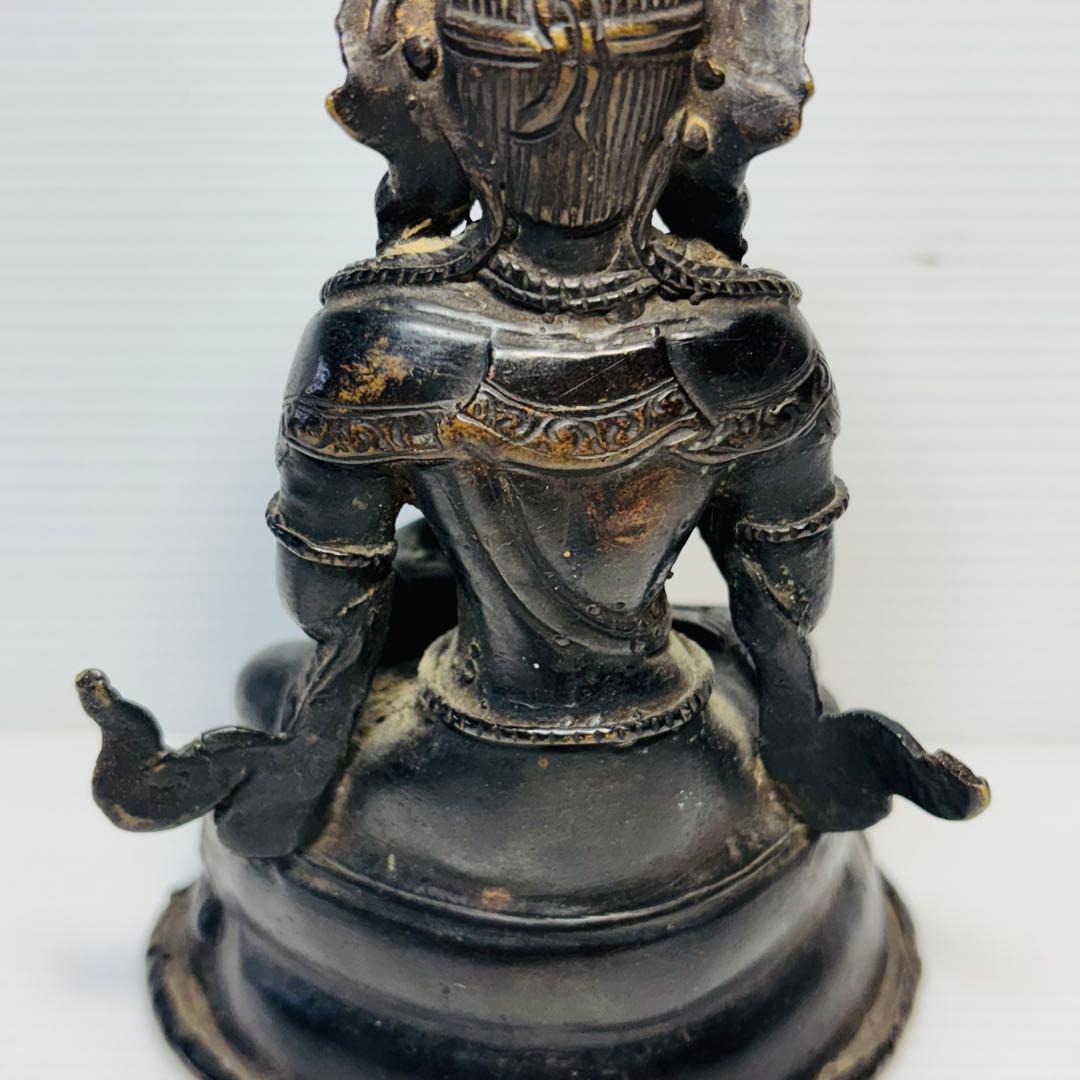 銅仏座像 チベット 仏教美術 仏像 佛 置物 銅製 骨董品 時代品 美術品