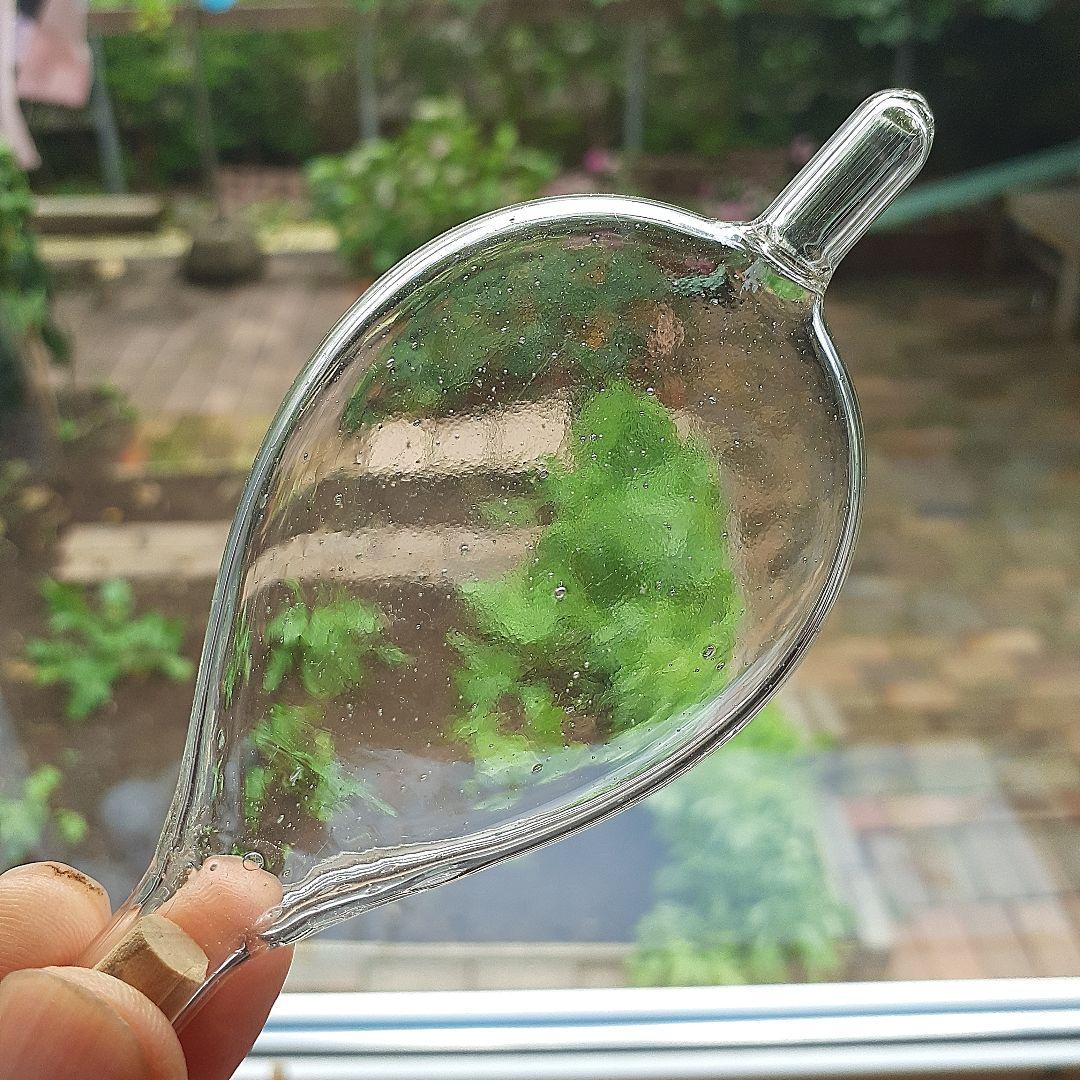 ゴム風船型R　アンティーク硝子　吹きガラス　レトロ雑貨　とろとろガラス