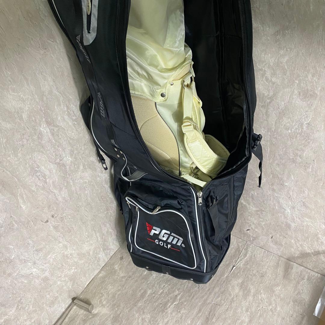 極美品 PGMトラベルカバー キャスター付 キャディバッグ ゴルフ golf