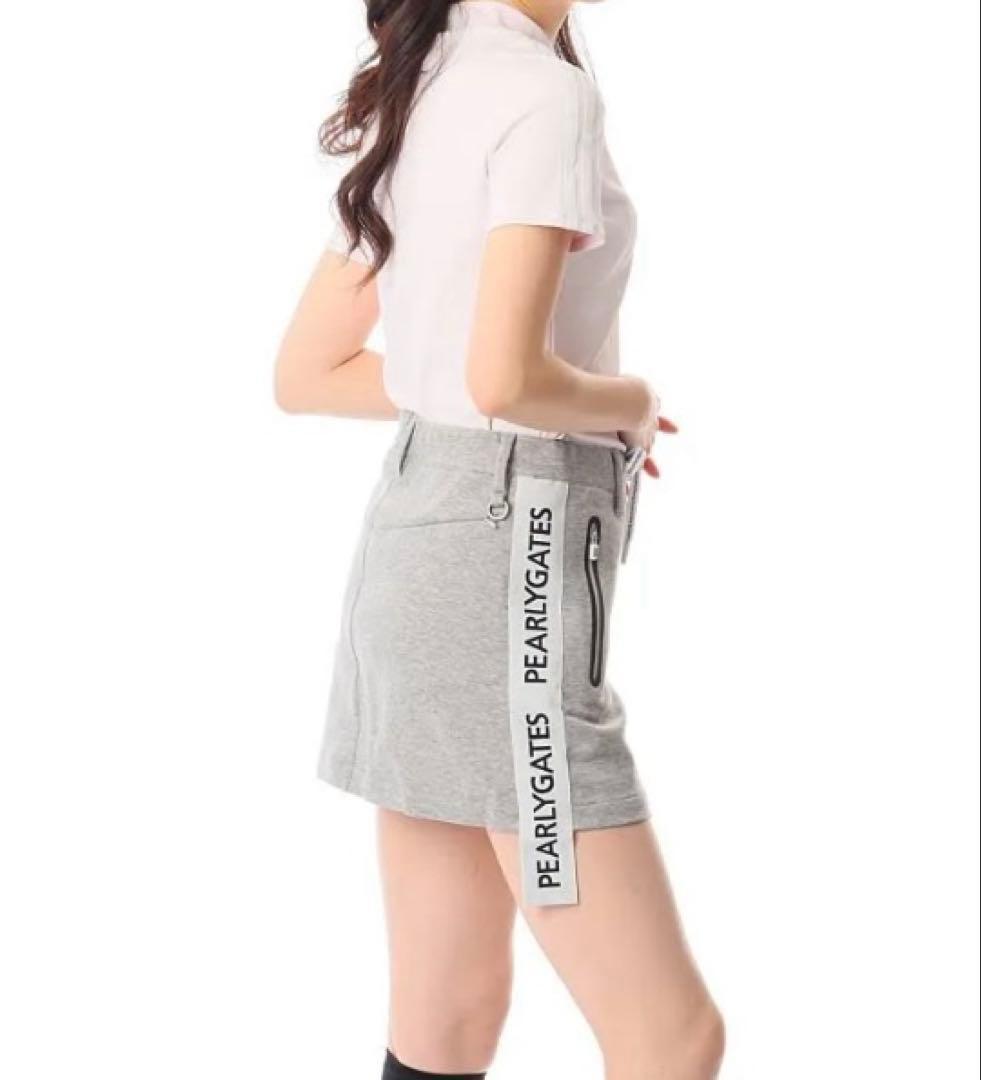 ✨美品✨パーリーゲイツ ロゴテープ スカート グレー 0 スウェット ストレッチ