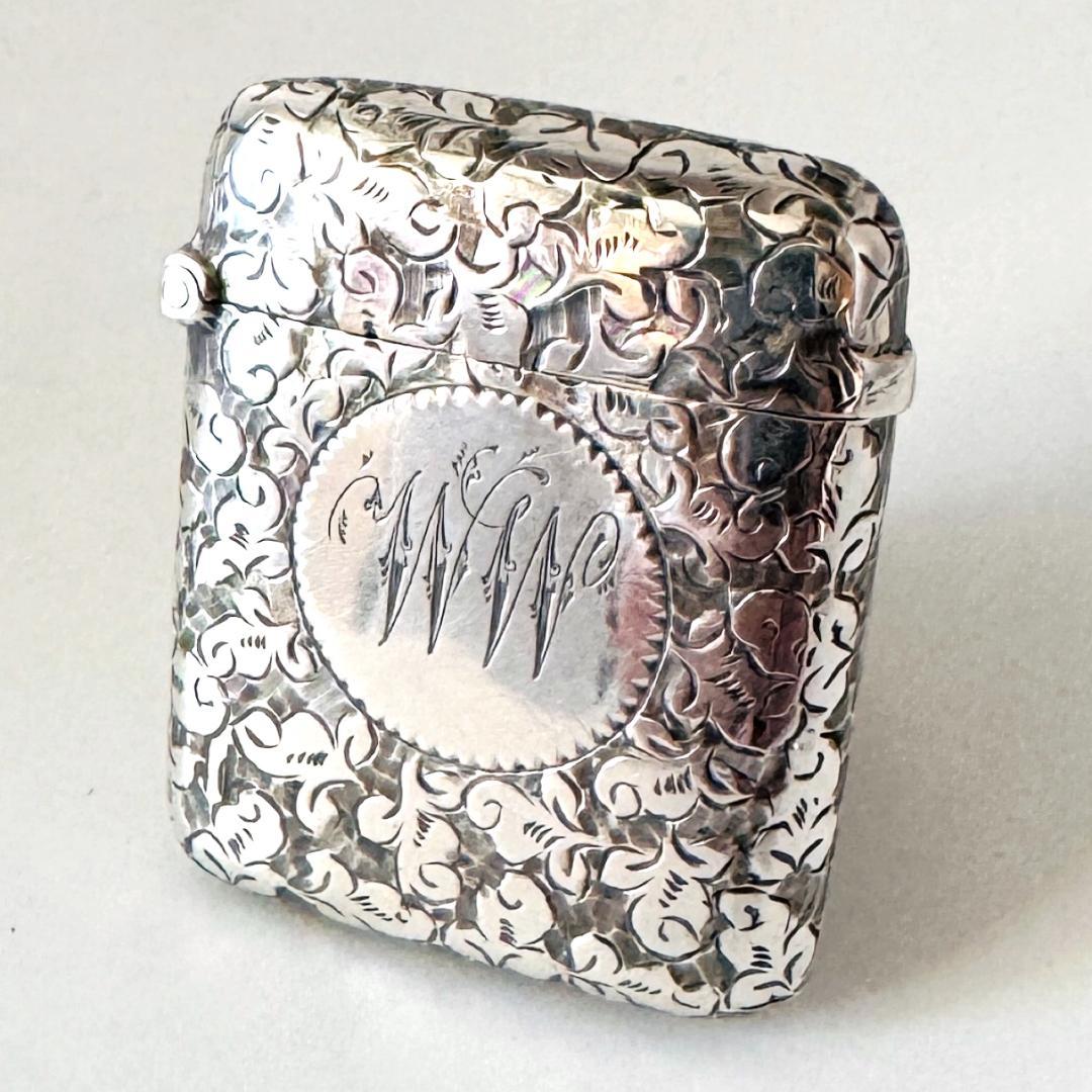 ★1895年代 英国★純銀製 マッチケース イギリス 925 バーミンガム