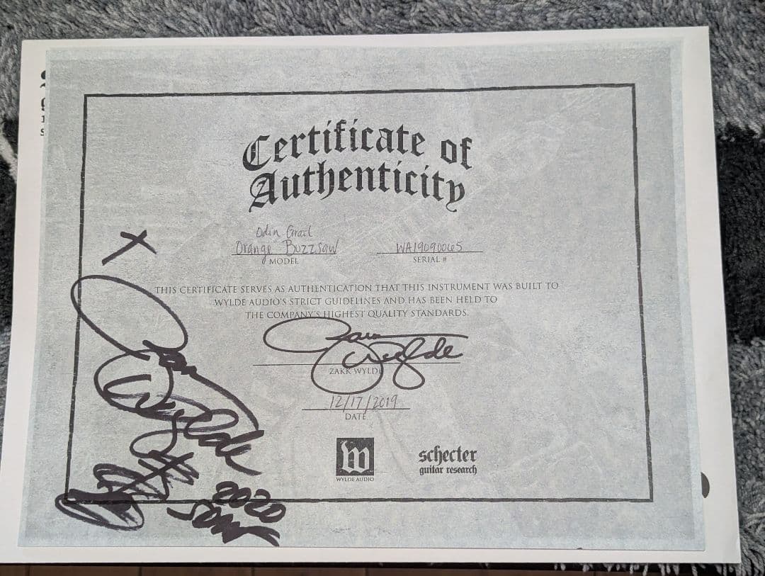 サイン付き激レア★Wylde Audio★ Zakk Wylde ザックワイルド