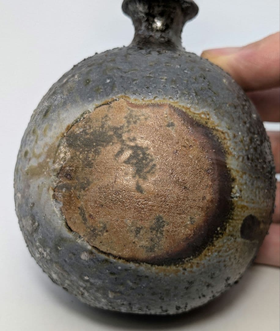 岩本政一 備前焼 窯変徳利 共箱共布栞 とっくり 酒器 食器 一輪挿し花入 花器