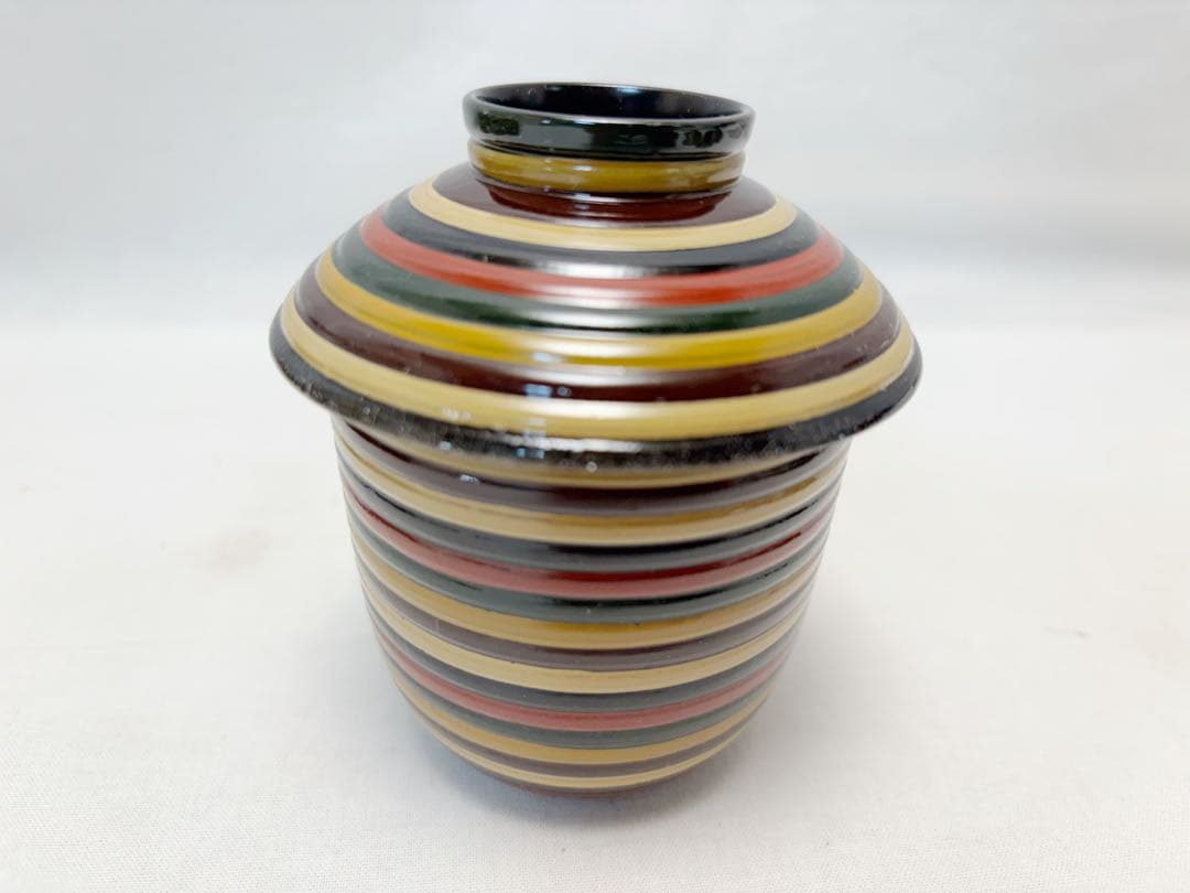 未使用 懐石道具 木製 独楽 箸洗 5客揃 内黒 小吸物椀 和食器 紙箱