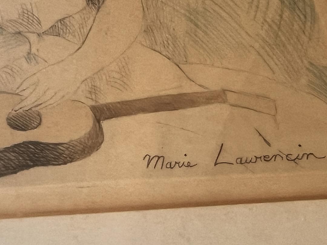 マリー・ローランサン（1883-1956）のオリジナル・エッチング 一部彩色有