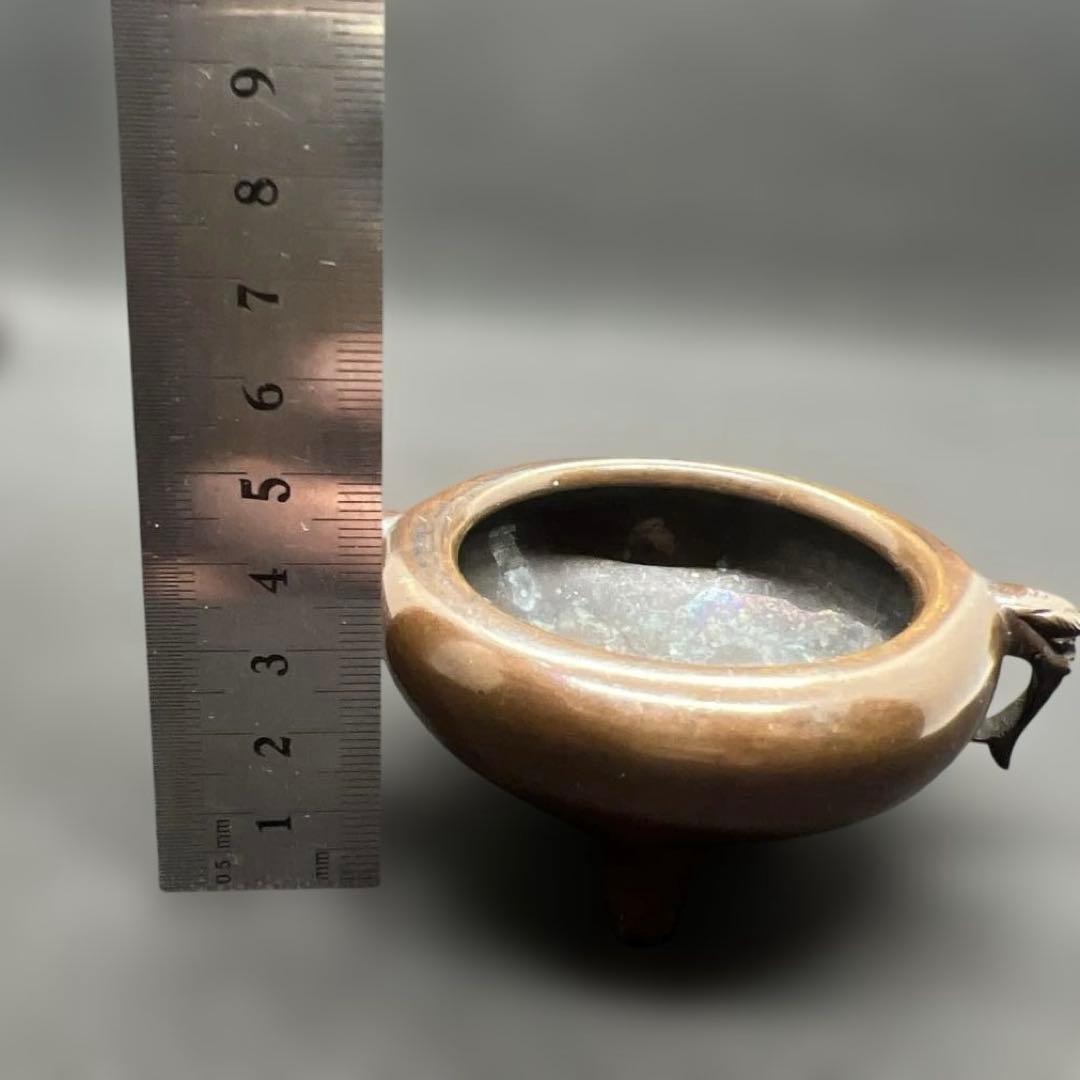 精銅製時代香炉　ハンドメイド　香道具　金属工芸