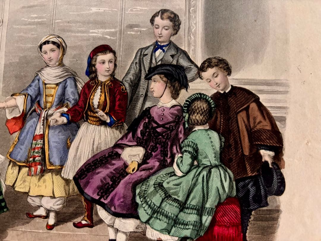 フランスアンティーク 19世紀の雑誌 Le Bon Ton 挿絵版画 ヘロイーズ