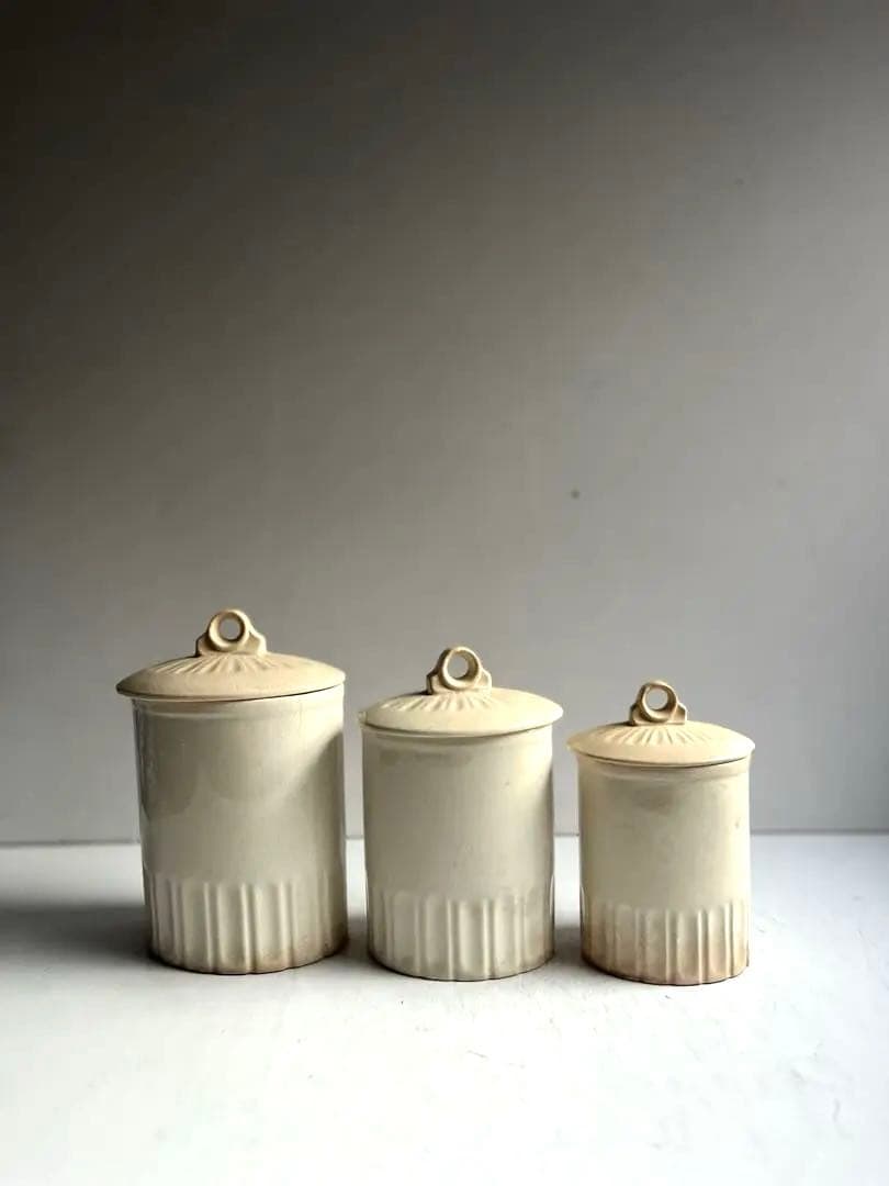 994 フランスアンティーク ステンシル模様のキャニスター セット 蚤の市 パリ