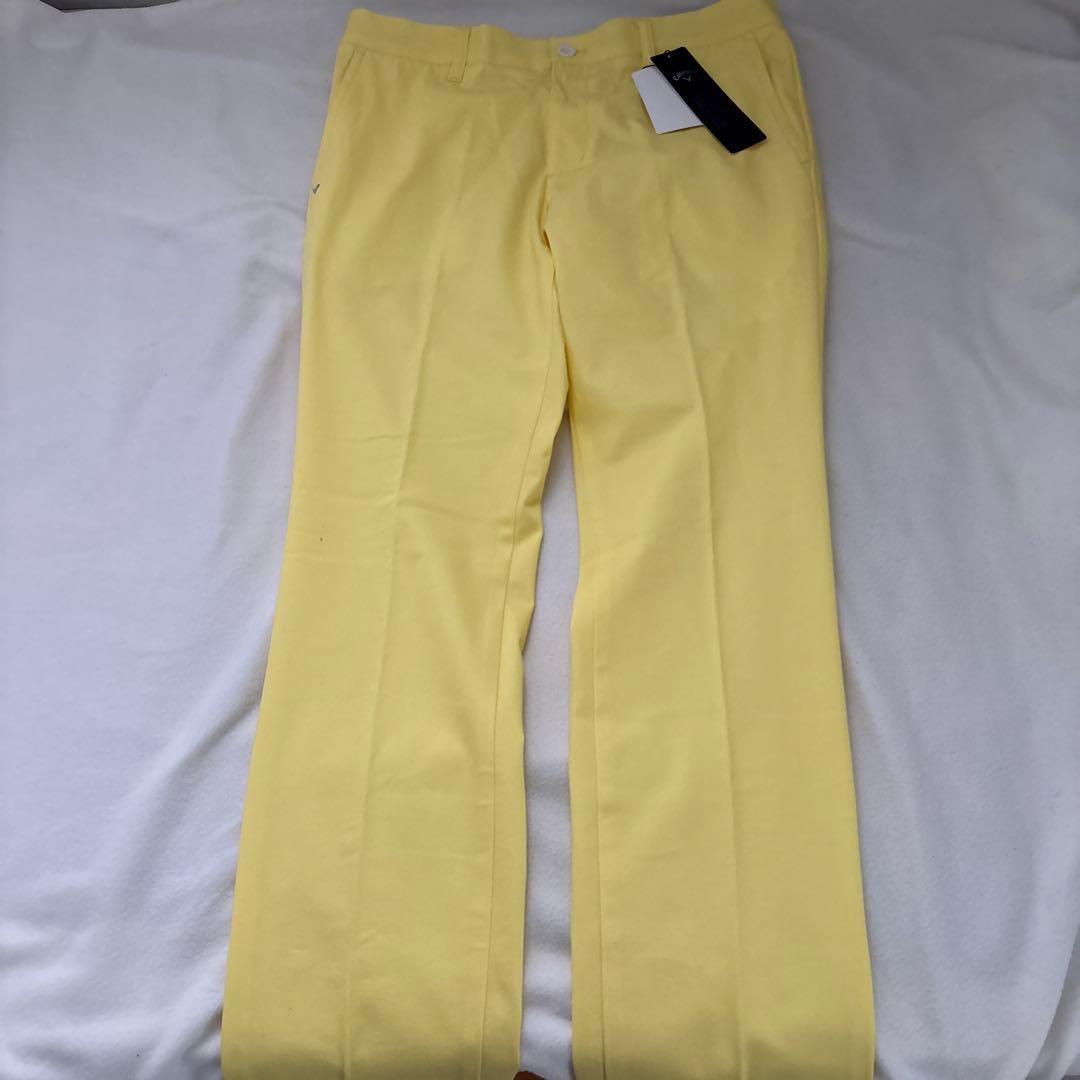 Callaway ゴルフメンズ　イエロー ゴルフパンツ L