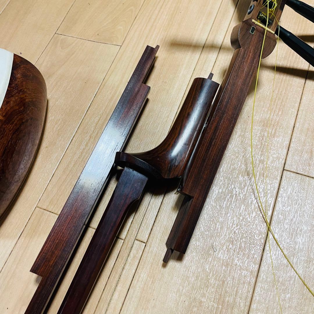 三味線　紫檀　バチ　鼈甲　ハードケース付　現状品