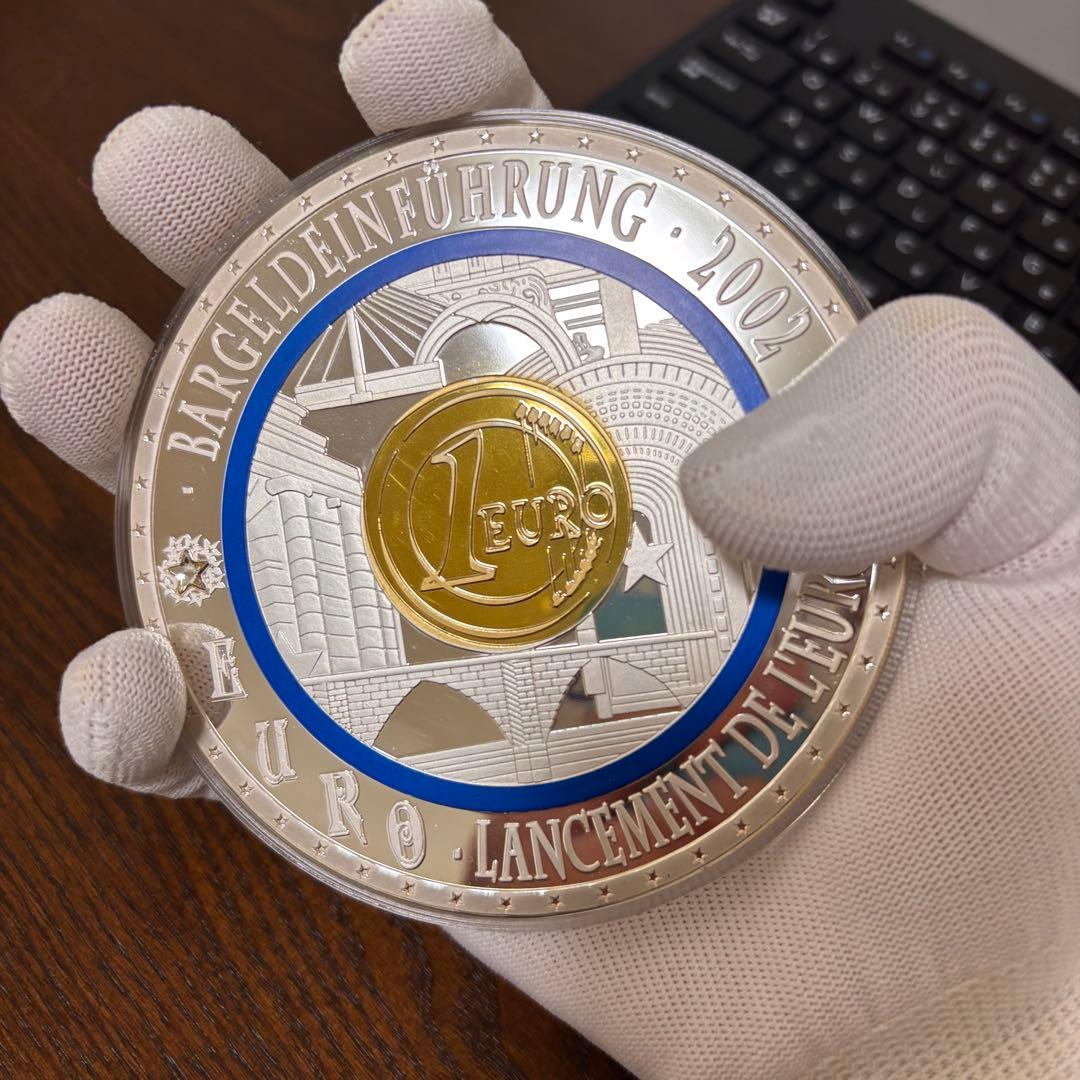 【超大型】ユーロ導入記念 376g スワロフスキー 装飾付 ドイツ