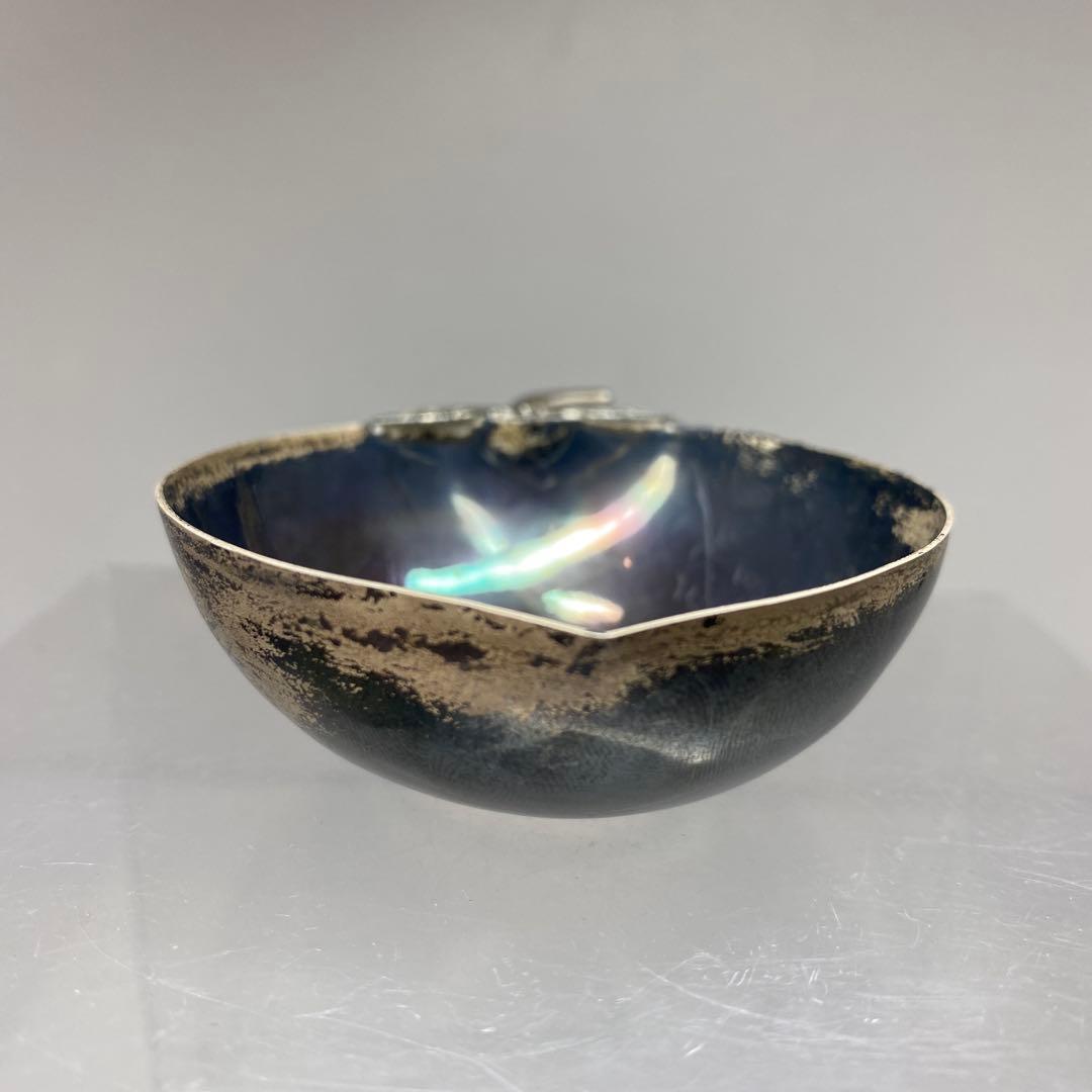 925刻印　銀製　桃型盃台　33g トヒト　東さ7-0811☆2F