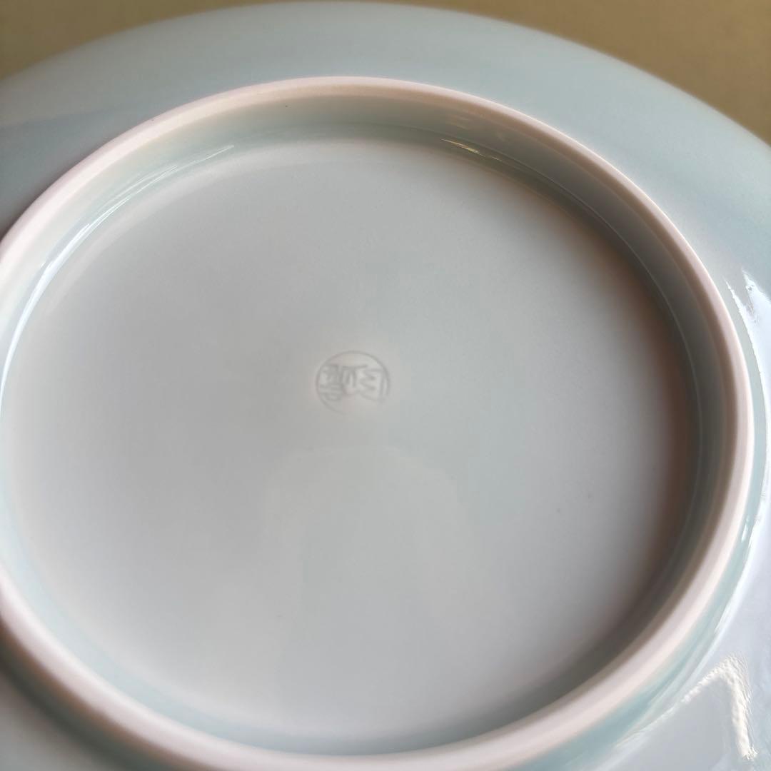 人間国宝 塚本快示 青白磁水鳥文 鉢 共箱