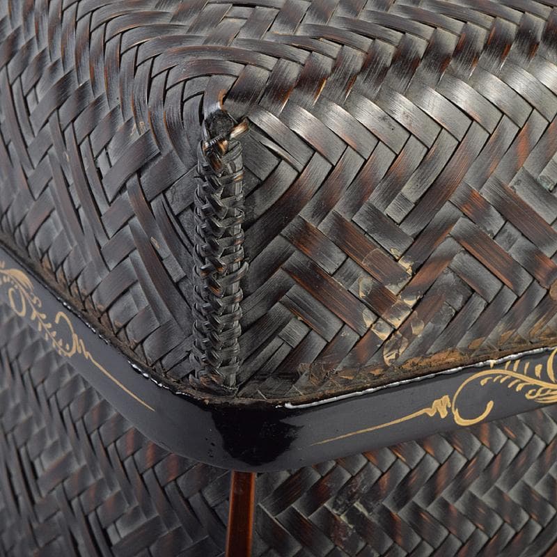 茶道具　平安　籃峰斎作　茶籠　茶碗　独楽棗など　七点一式　仕覆付　Y　R9517