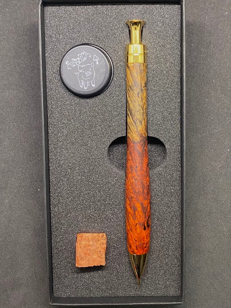 こぶた工房 シャープペンシル 極上花梨紅白 0.5mm ゴールド金具