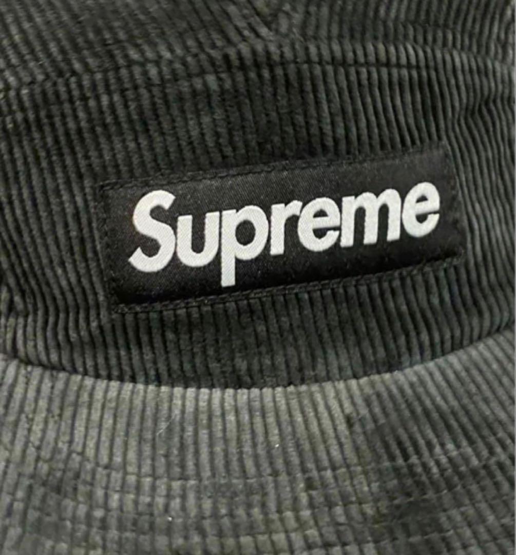 応援グッズ Supreme Corduroy Camp Cap \"Black\"