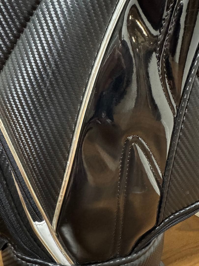 Mizuno ミズノ ゴルフバッグ カーボン調 黒×シルバー