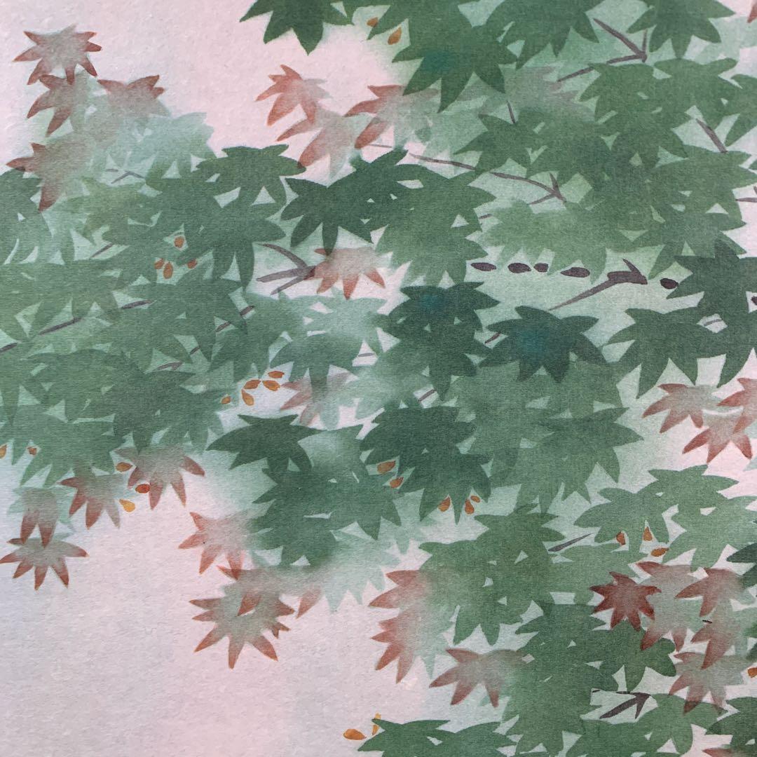 美品 掛け軸 横山大観筆 緑雨図 花鳥 名画