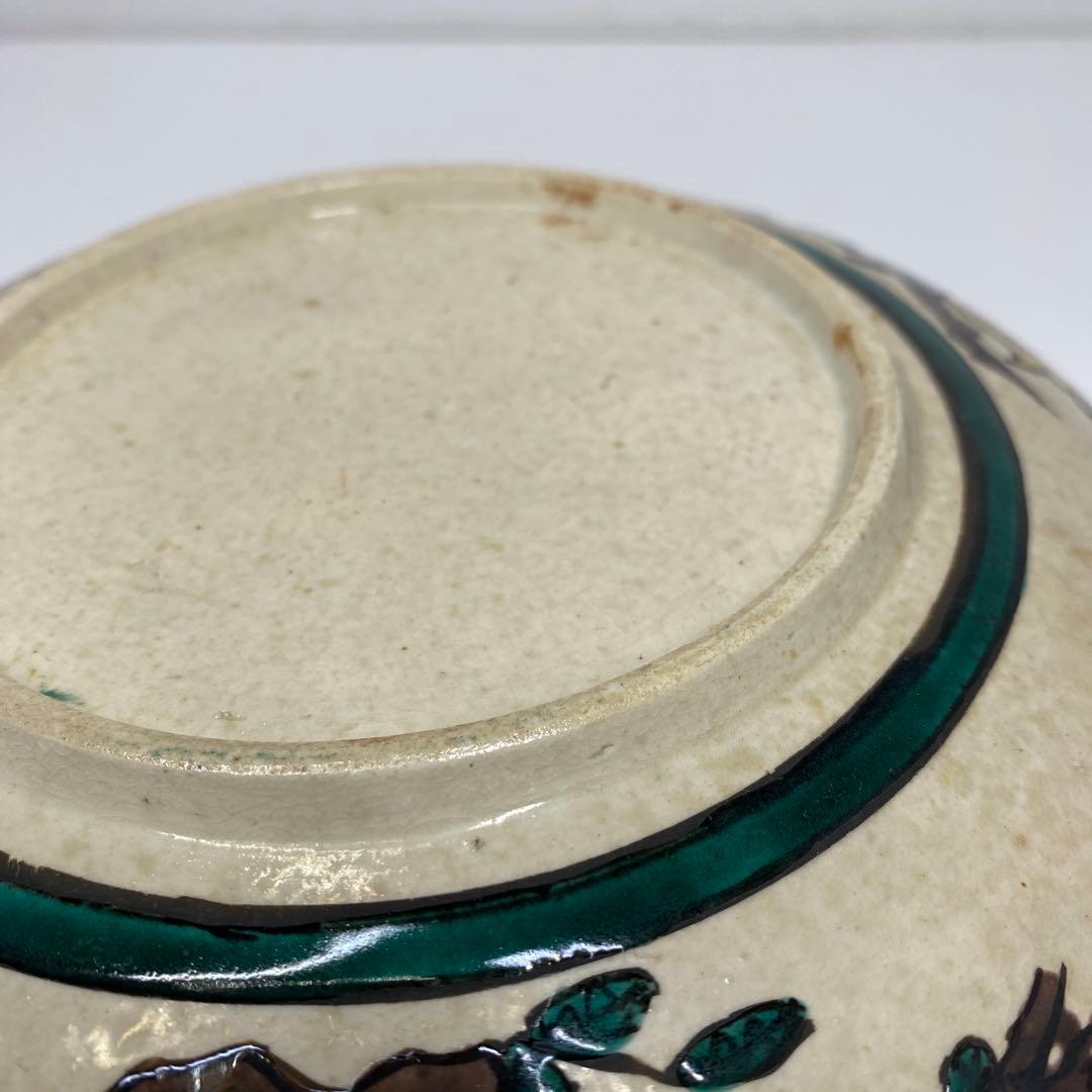 江戸後期　吉田屋手青九谷皿　直径約21㎝　東里7-0404①