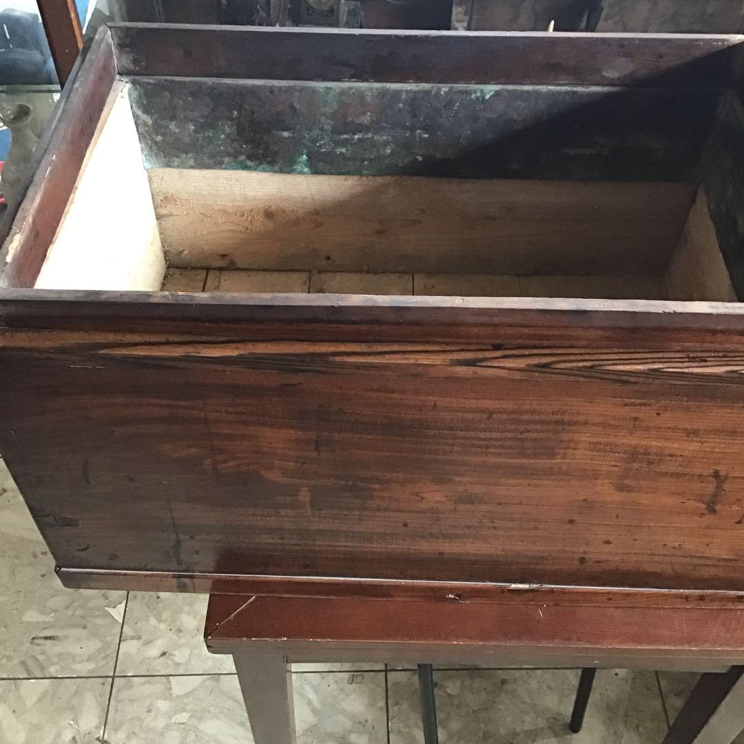 骨董　古民具　大型江戸火鉢　欅　クロガキ　検・鉄瓶