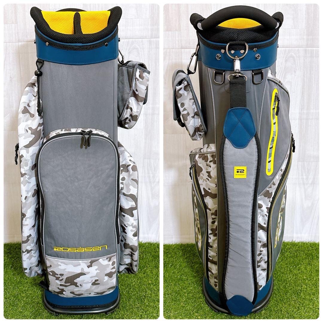ROSASEN ロサーセン キャディバッグ ゴルフバッグ ポーチ付き カモフラ