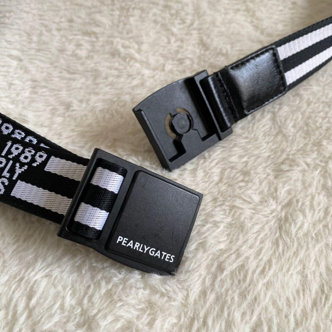 【美品】パーリーゲイツ　ゴルフ　ベルト　マグネットバックル　ロゴ　ライン