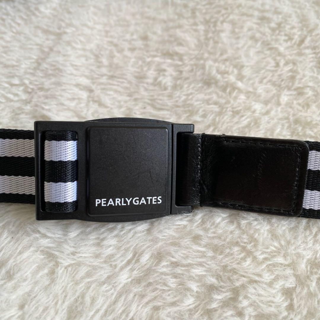 【美品】パーリーゲイツ　ゴルフ　ベルト　マグネットバックル　ロゴ　ライン