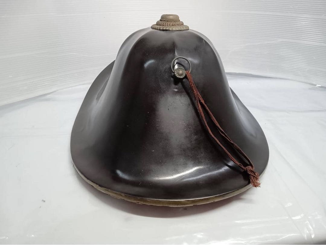 骨董　家紋入　陣笠　武士防具　漆塗　アンティーク　インテリア　置物