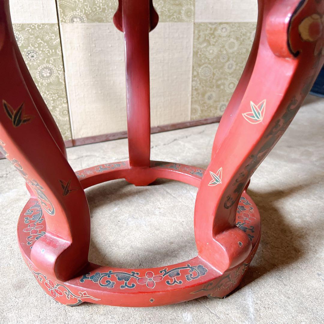 michiko景泰蘭　七宝天板スツール　サイドテーブル　花台飾り台置台装