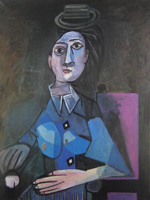 ピカソ(PICASSO)【小さな丸い帽子の女】、高級画集画、状態良好