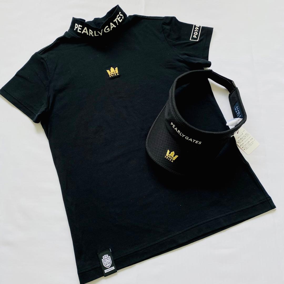 【新品＊美品】パーリーゲイツ　原英莉花　半袖ハイネックシャツ&サンバイザーセット