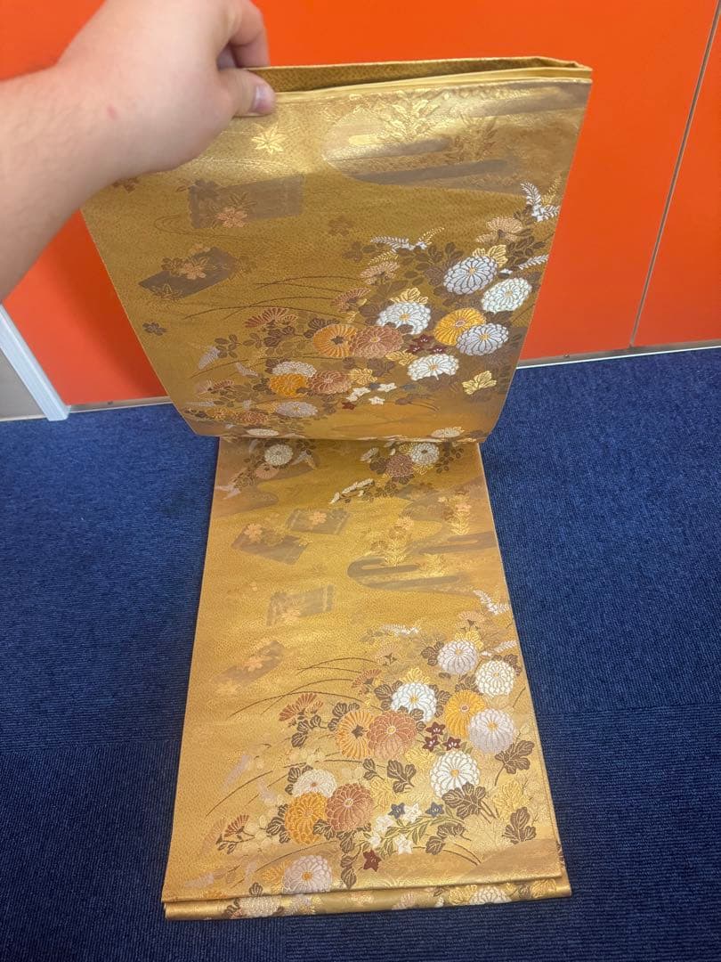 2672袋帯 古代彫金紋 西陣織 金糸　高級上質上品　約440cm 未使用