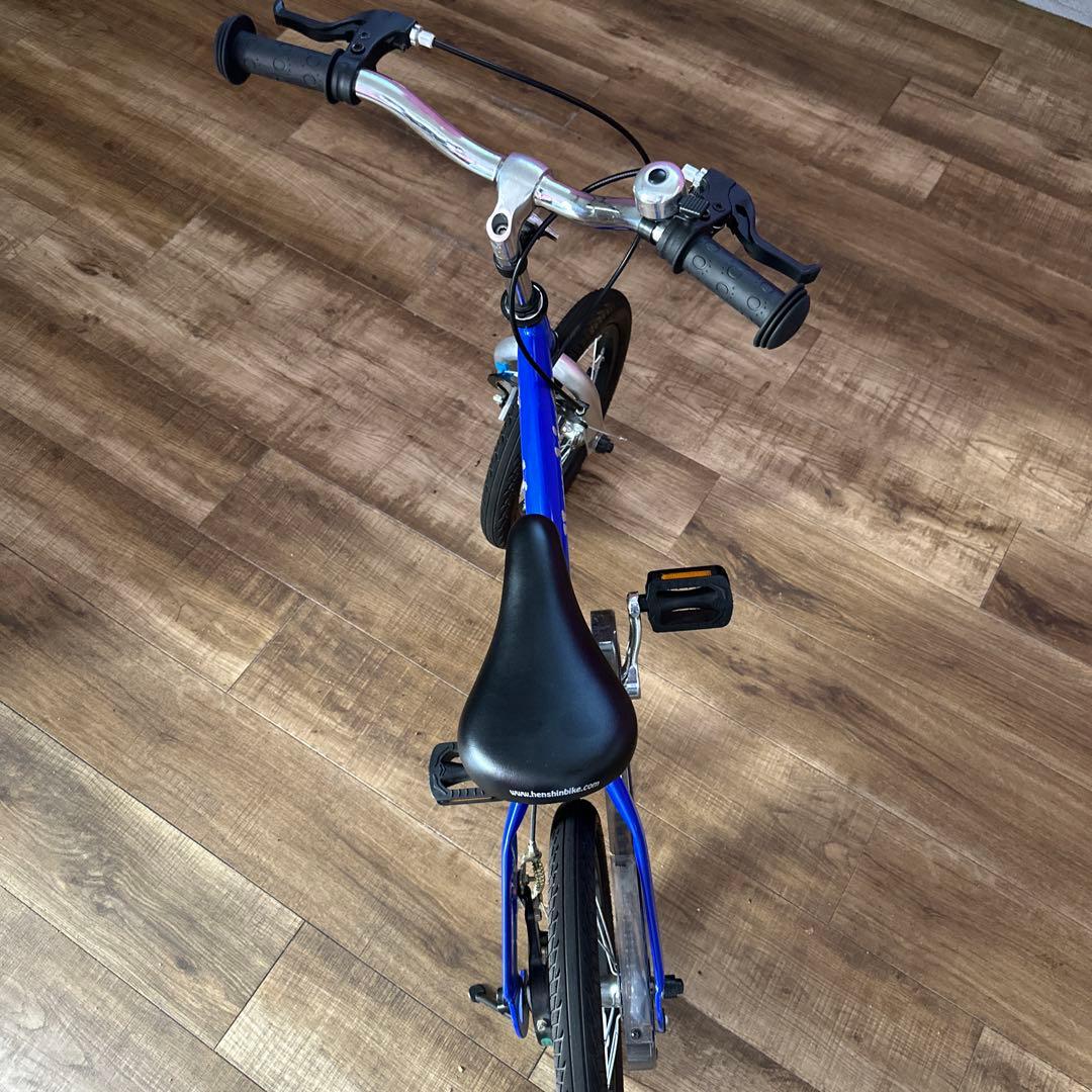 変身バイク　キッズ自転車　青色　14インチ