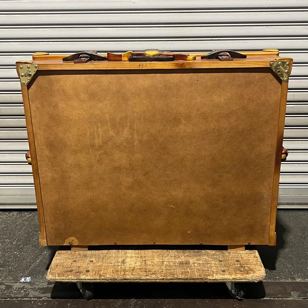 ［3716］ トランク型 木製シューズボックス アンティーク風 靴箱 収納家具