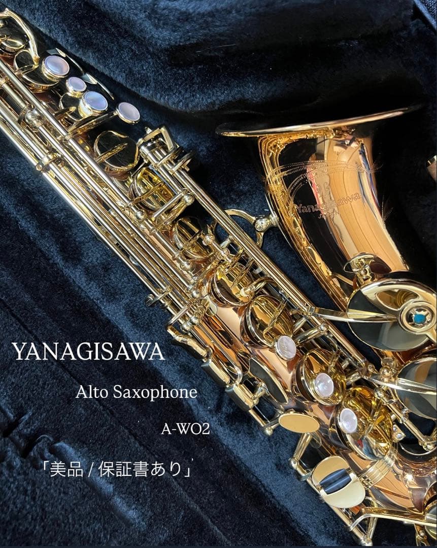 ヤナギサワアルトサックス A-WO2ほぼ未使用 純正ケース 付属品多数 保証書有