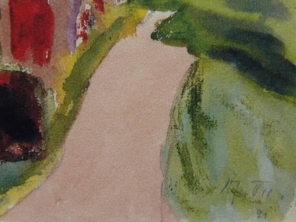 ヘルマン・ヘッセ、黄色い家の際の道、希少な額装用画集より