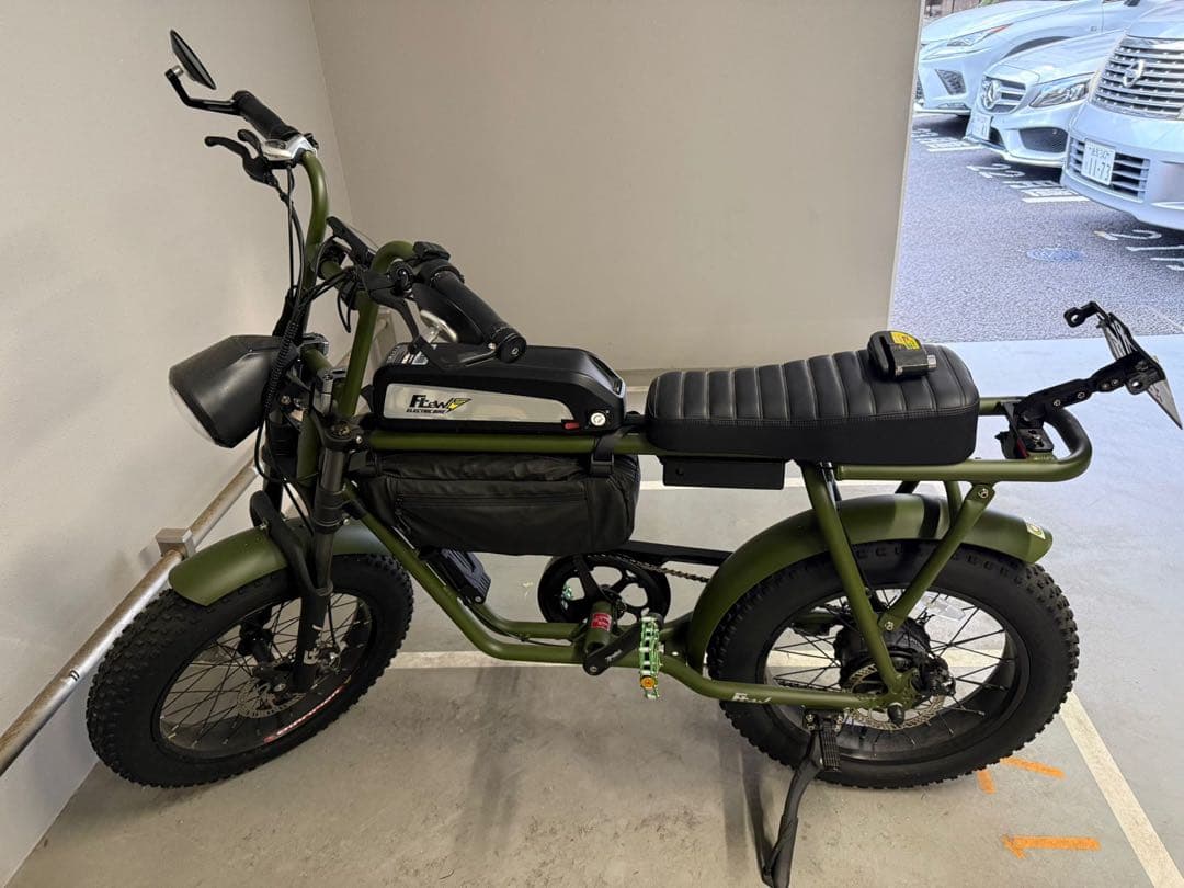 ミリタリーグリーン モペットタイプ 電動バイクファットタイヤ／低走行／屋内保管