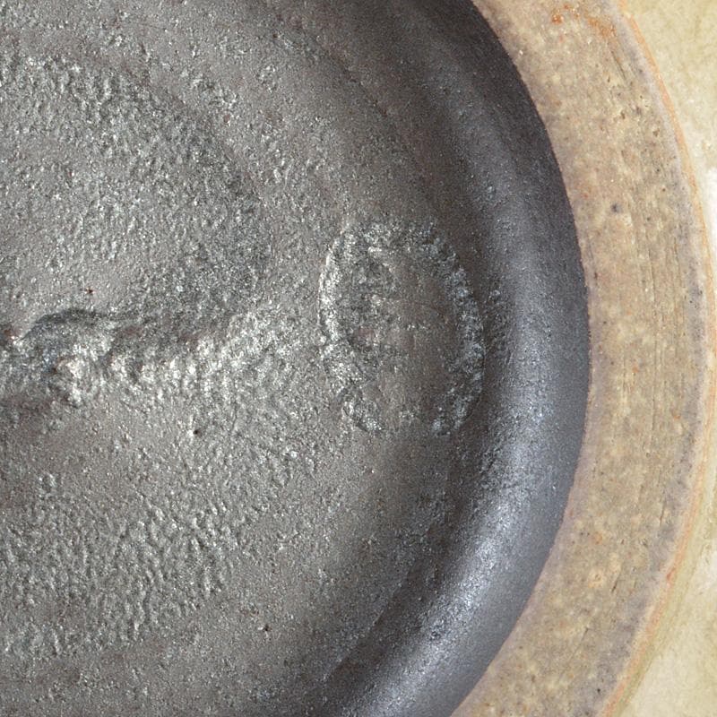 茶道具　膳所焼　淡海ぜぜ　陽炎園造　安南写　七賢人絵　茶碗　共箱　V　6532